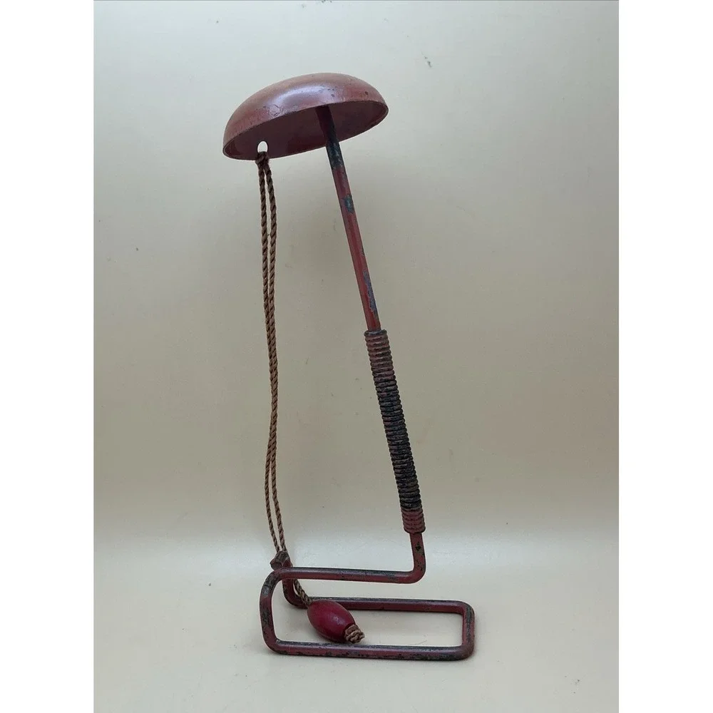 Vintage Hat or Wig Display Stand, Metal, Pullback String, Store Display 1920/30s
